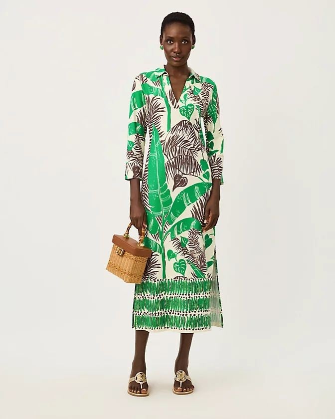 UPF 50+ Mandi Midi Dress * Vanilla Spice Oversized Hide And Leaf